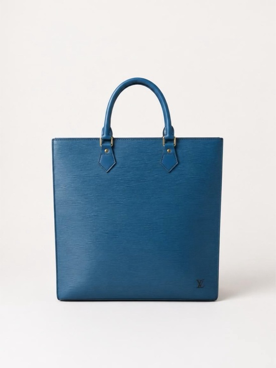 Louis Vuitton Handbags - Louis Vuitton Epi Sac Plat Blue Leather Tote Bag | Made in France
